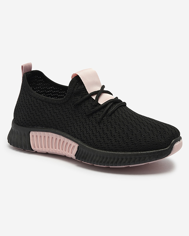 Black women's sports shoes with pink inserts Keteti - Footwear