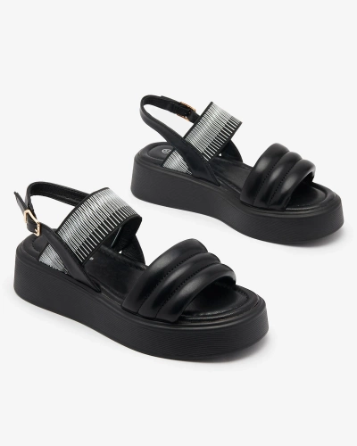 Black women's sandals on a thicker sole Uvino- Footwear