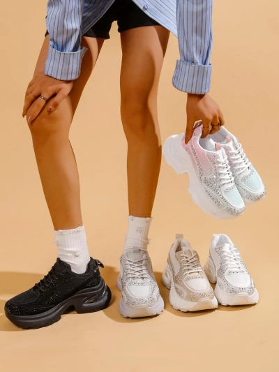 Royalfashion Sieviešu Sporta Čības ar Rhinestones Bloss