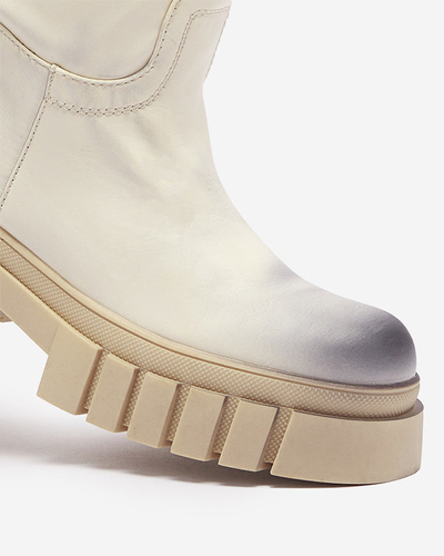 Cream women's Astaroth mid-calf boots - Footwear