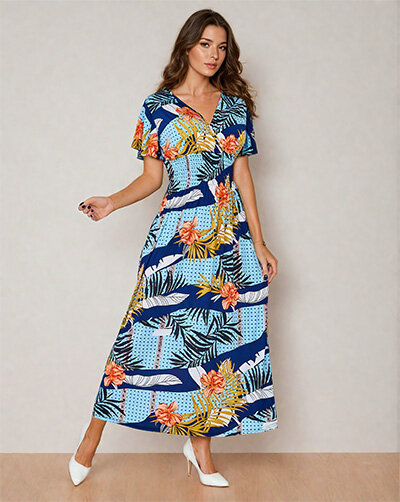 Royalfashion Women's print midi dress