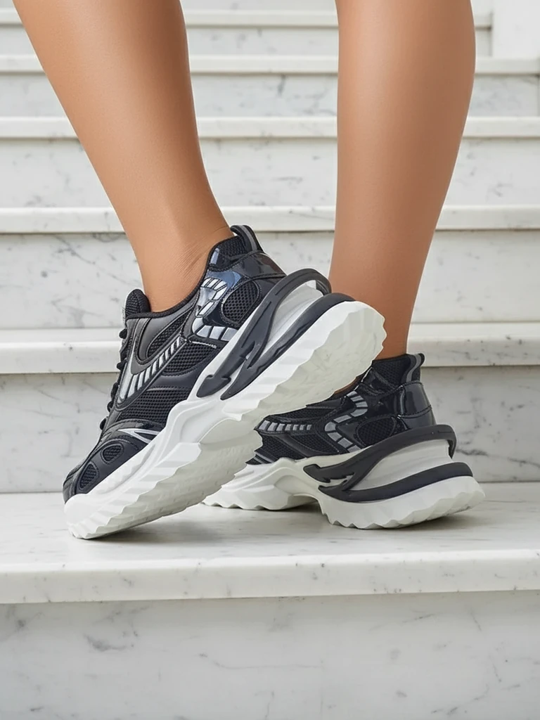 Royalfashion Women's sports sneakers on a thicker sole Nettes