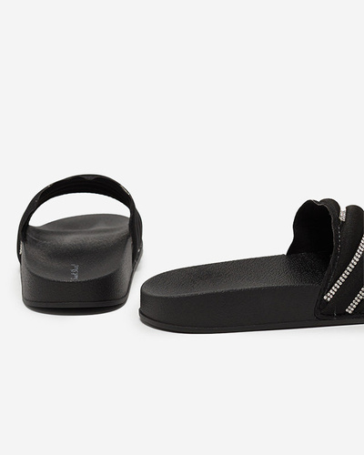 Black women's flip-flops with zircons Erikis - Footwear