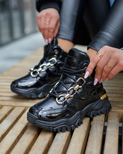 Black women's sporty winter boots a'la trappers Mertika - Footwear