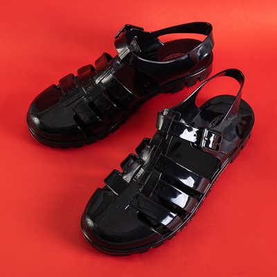 Black rubber sandals for women Gladisy - Footwear