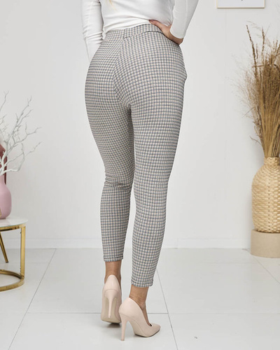 Yellow-black women's checkered teggings- Clothing