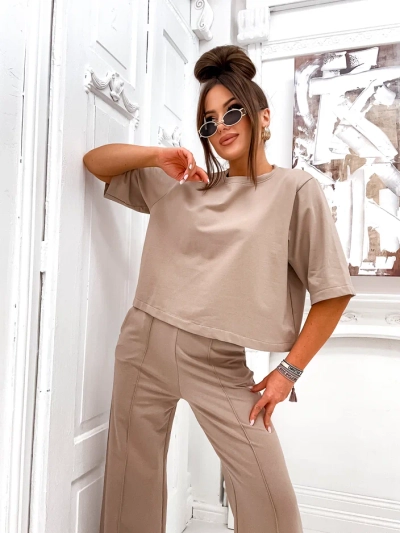 Royalfashion Women's cotton set with flared pants