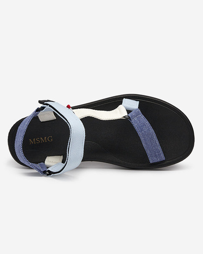 Women's blue fabric sandals Ojo- Footwear