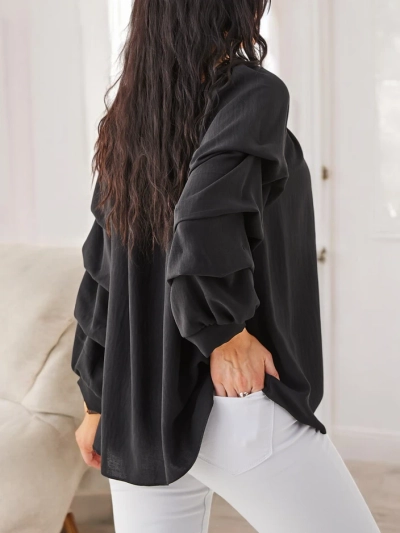 Royalfashion Women's blouse a'la Spanish style with frills