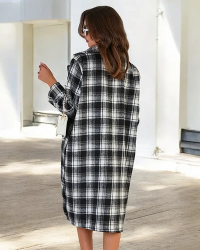 Royalfashion Women's checkered coat