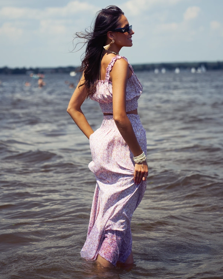 Royalfashion Sieviešu ziedu komplekts rozā krāsā