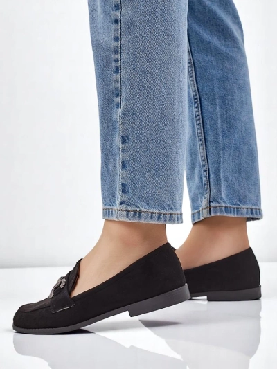 Royalfashion Элегантные женские лоферы с украшением из циркония Zante