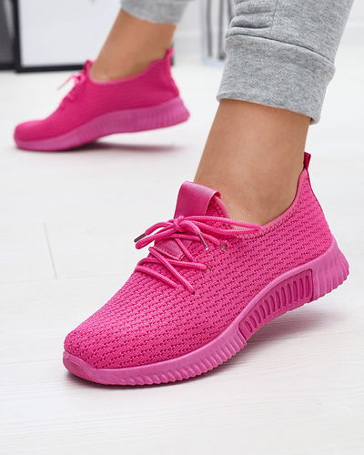 Fuchsia women's fabric sports shoes Vobbu- Footwear