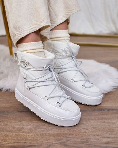 Royalfashion Женские ботинки-слипы a'la snow boots in white Vevnose