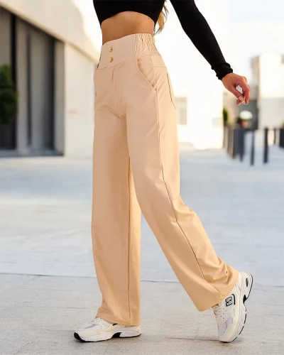 Royalfashion Женские широкие брюки из эко-кожи