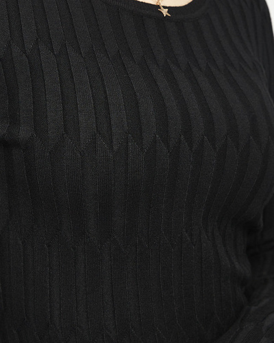 Women's black ribbed sweater - Clothing