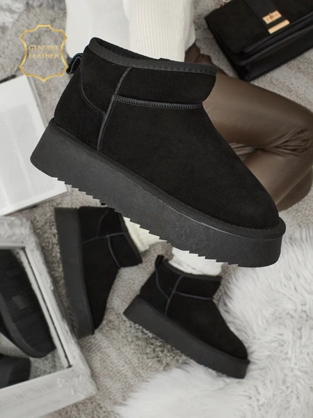 Lühikesed naturaalsest nahast naiste saapad Elunara