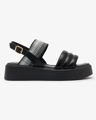 Black women's sandals on a thicker sole Uvino- Footwear