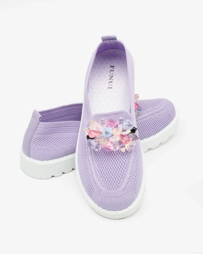 Royalfashion Purple women's embellished half slip on shoes Enweta