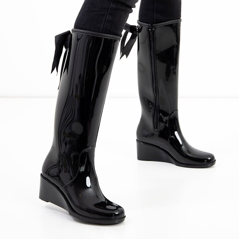 Black women's wellingtons on a heel Genofa - Footwear