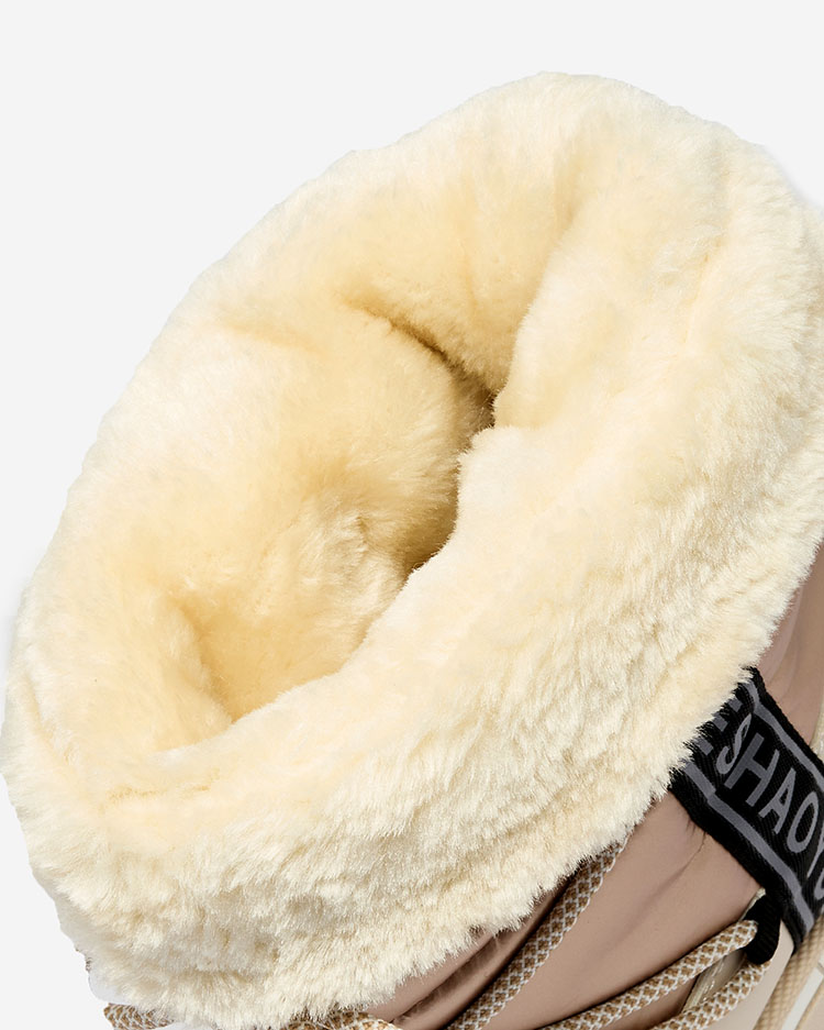 Royalfashion Pink and beige Gepanden women's snow boots