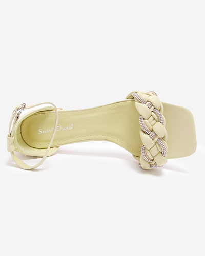 Green women's sandals on the post Marienka - Footwear