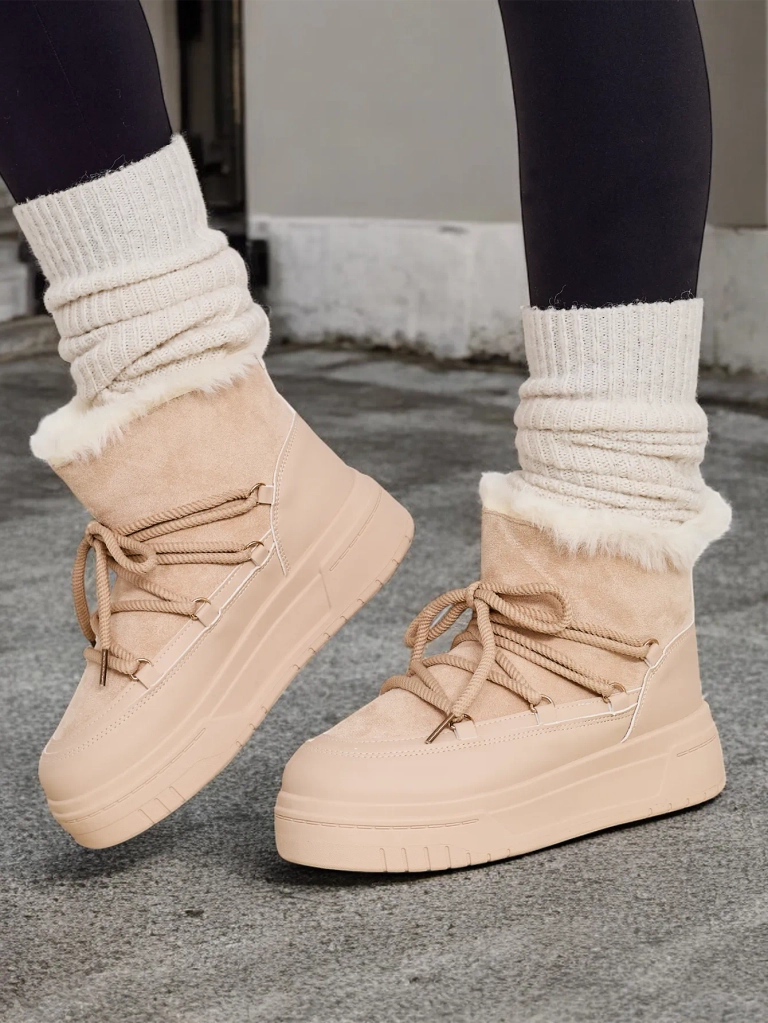 Royalfashion Women's lace-up snow boots Moniuc