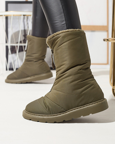 Dark green women's boots a'la snow boots Tirigga- Footwear