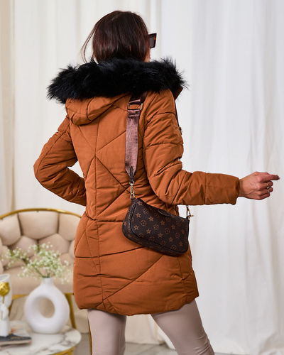 Royalfashion Brown women's winter jacket