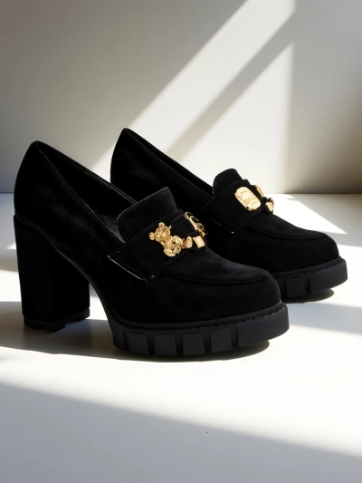 Katherine Elegante Черные Замшевые Туфли-Лодочки