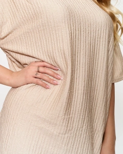 Women's ribbed set in beige- Clothing