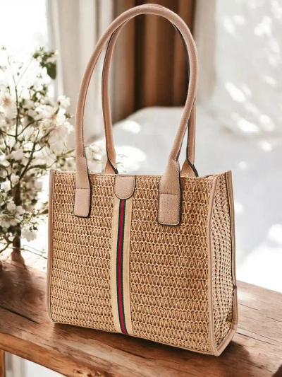 Royalfashion Large straw women's summer handbag
