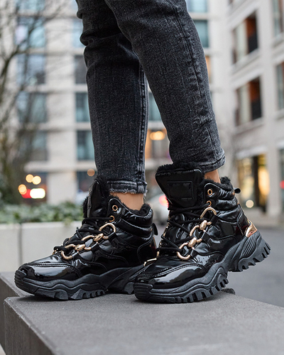 Black women's sporty winter boots a'la trappers Mertika - Footwear