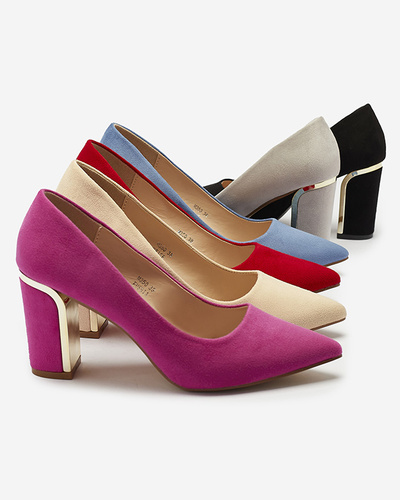 Fuchsia women's eco suede pumps on a post Afrogos- Footwear