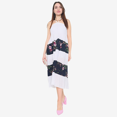 White floral dress PLUS SIZE - Clothing