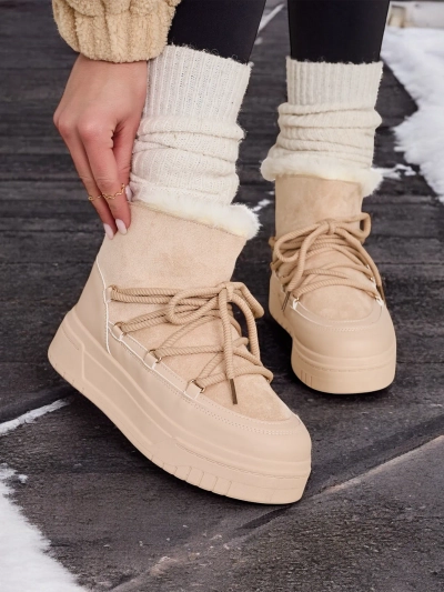 Royalfashion Women's lace-up snow boots Moniuc