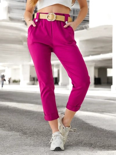 Royalfashion Женские брюки из вискозы с поясом