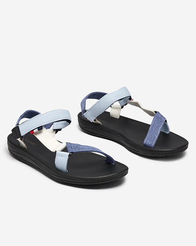 Women's blue fabric sandals Ojo- Footwear