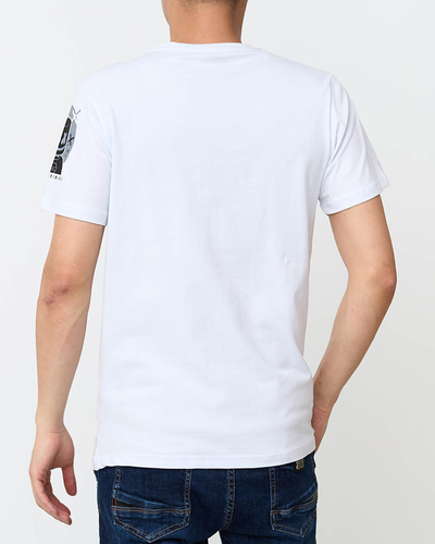 Men's white printed T-shirt - Clothing