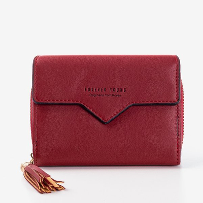 Small burgundy wallet for women - Wallet