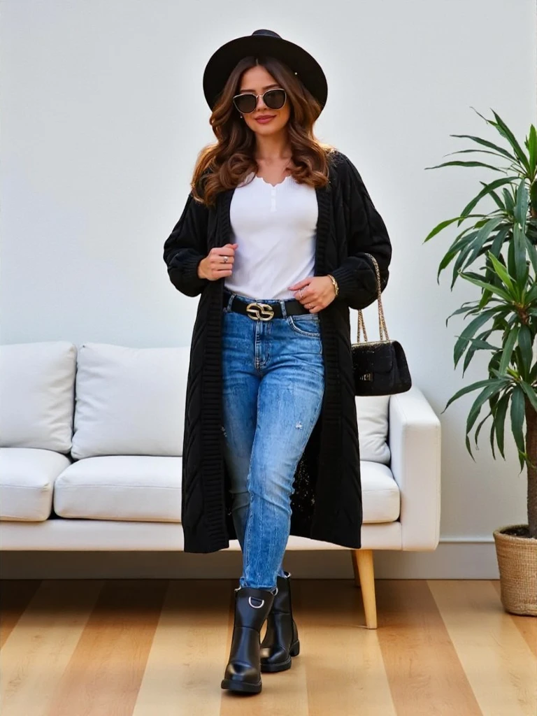 Royalfashion Women's Knitted Poncho Sweater