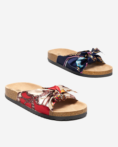 Sieviešu sarkanas čības ar modernu auduma virsu Laneso - Apavi