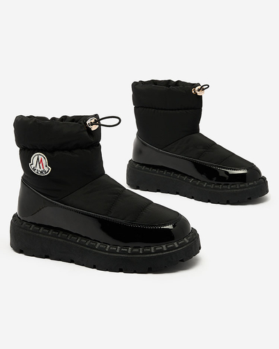 Royalfashion Women's slip-on snow boots in black color Ireda