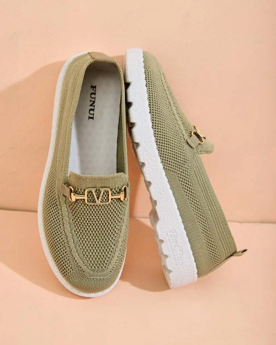 Royalfashion Women's fabric moccasins with gold embellishment Erticae