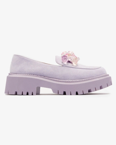 Royalfashion Purple women's moccasins with colorful beads Hetika