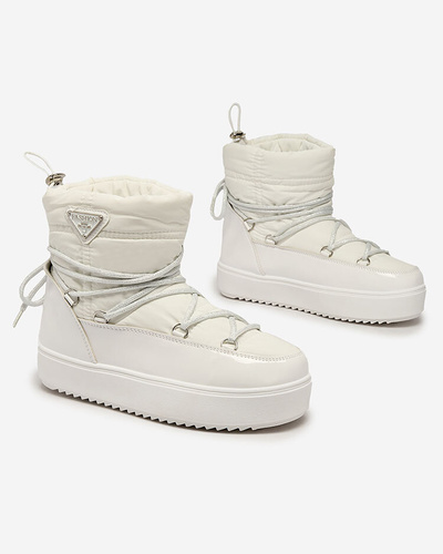 Royalfashion Женские ботинки-слипы a'la snow boots in white Vevnose