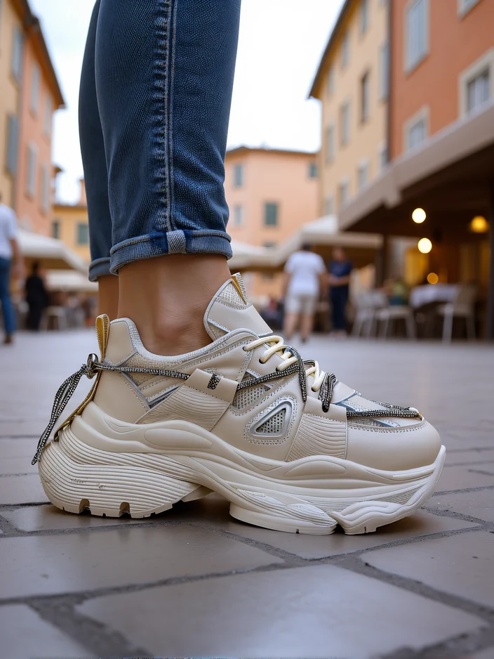 Royalfashion Women's Sneakers on a Thick Sole Reterri