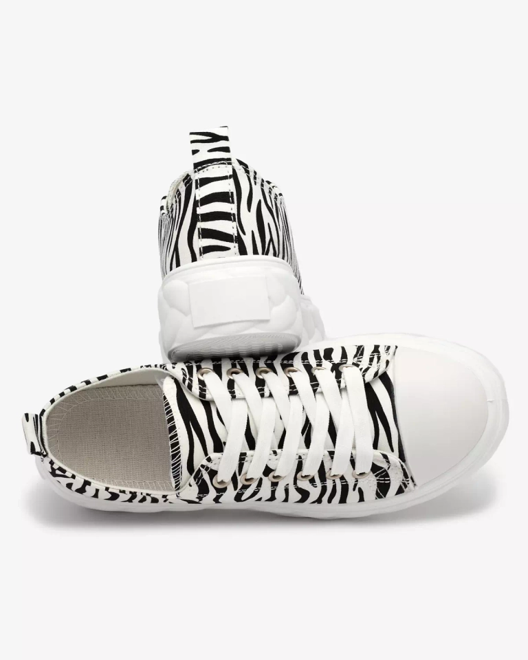 Royalfashion Black and white women's platform sneakers Atredika