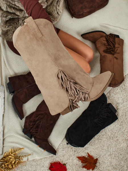 Botki damskie z zabudowaną cholewką Tovris