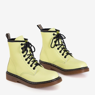 Yellow women's lace-up trappers Ornika - Footwear